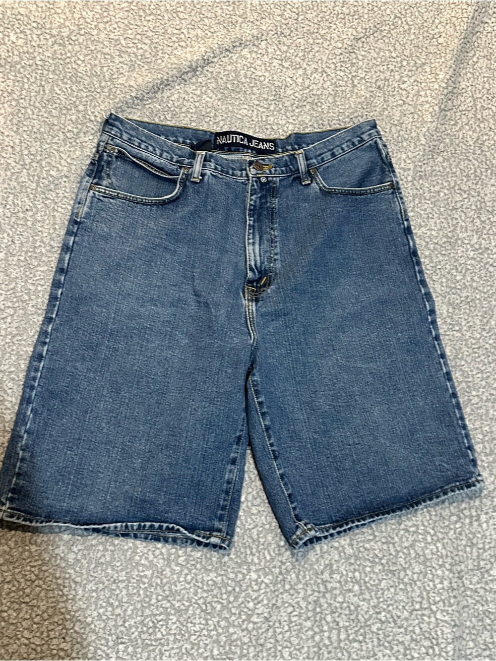 Nautica Jeans Men’s Denim Jorts Size 38 Y2K Baggy Long Shorts
